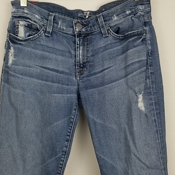 SOLD7 For All Mankind Skinny Crop & Roll Jeans Sz 27 - Picture 3 of 11
